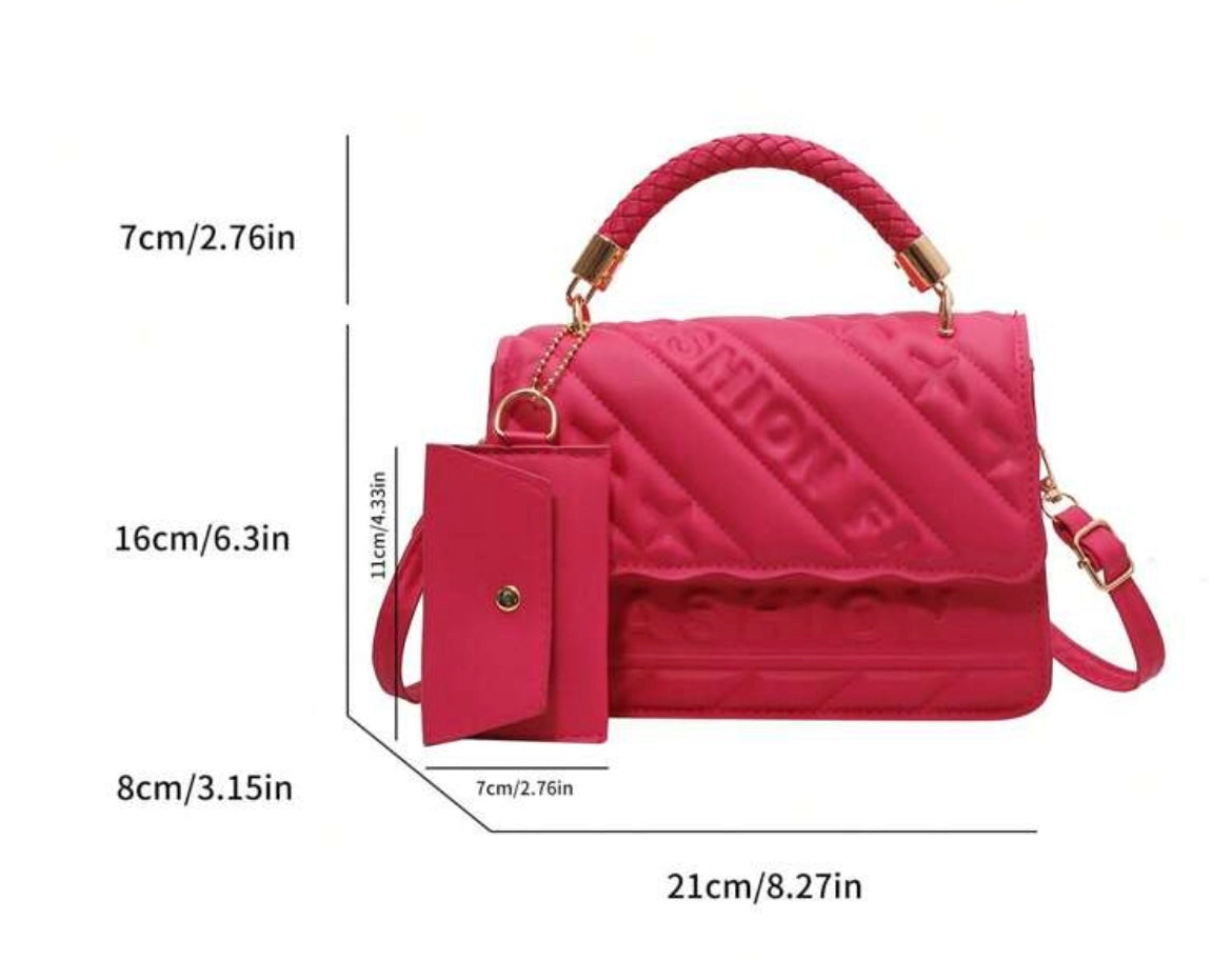 Pink square bag Shoulder bag lightweight