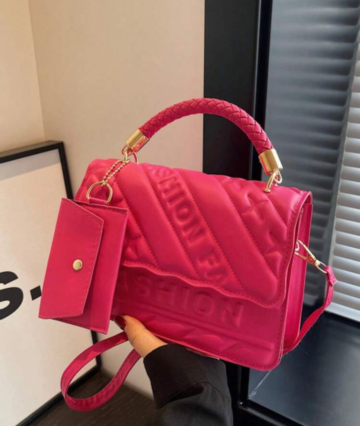 Pink square bag Shoulder bag lightweight