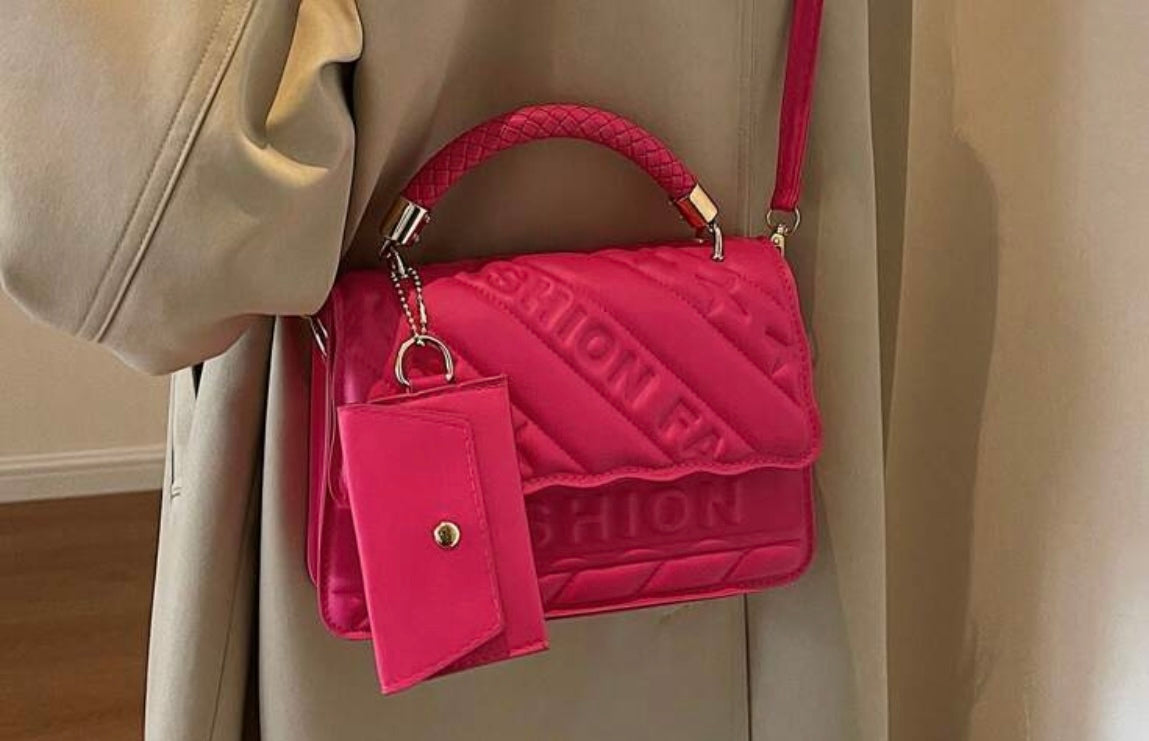 Pink square bag Shoulder bag lightweight
